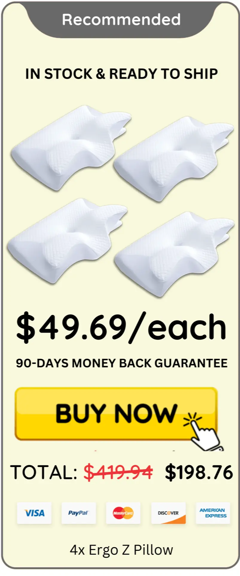 Ergo Z Pillow offer package price 